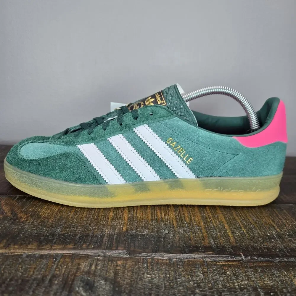 NEW adidas Gazelle Indoor Womens Size 10.5 Lifestyle Shoes Green Pink IG5929